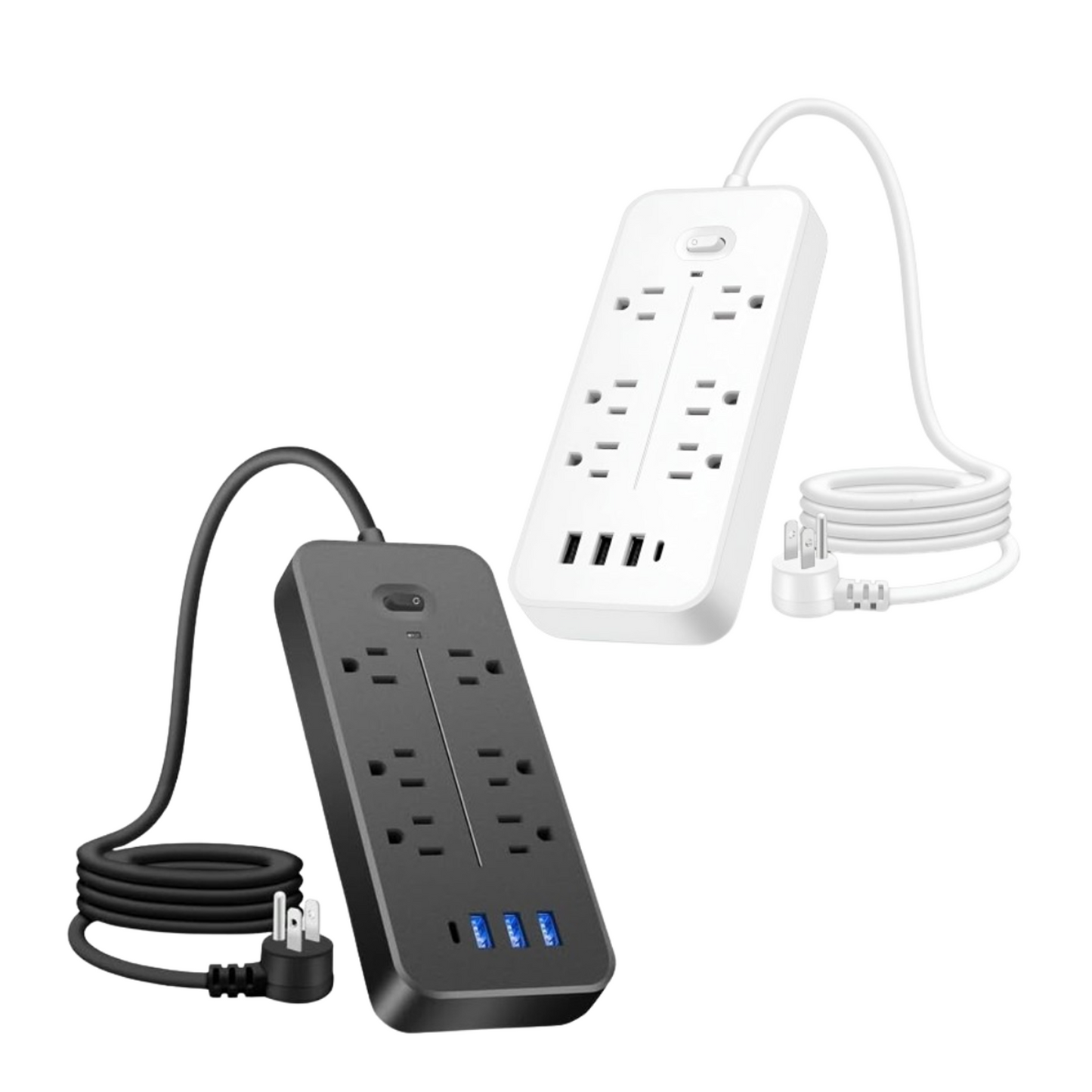 WOWMTN Power Strip Surge Protector Plug with 6 AC Outlets + 4 USB