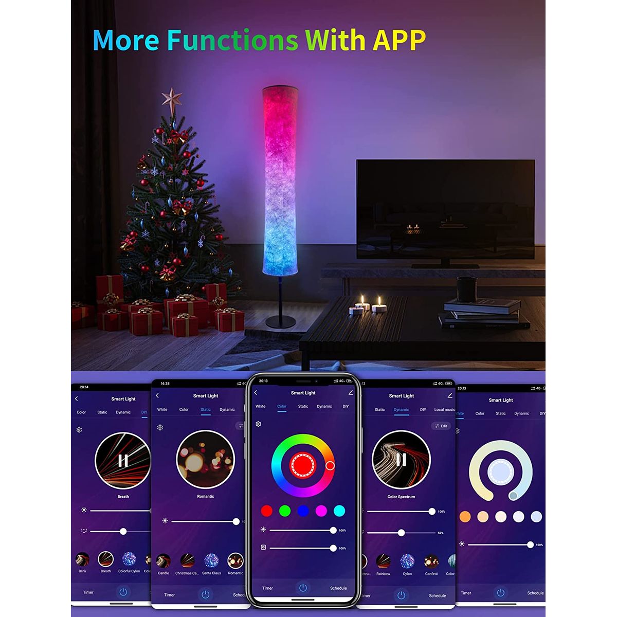 Alexa Google App Control DIY Mode Music Sync RGB Floor Lamp