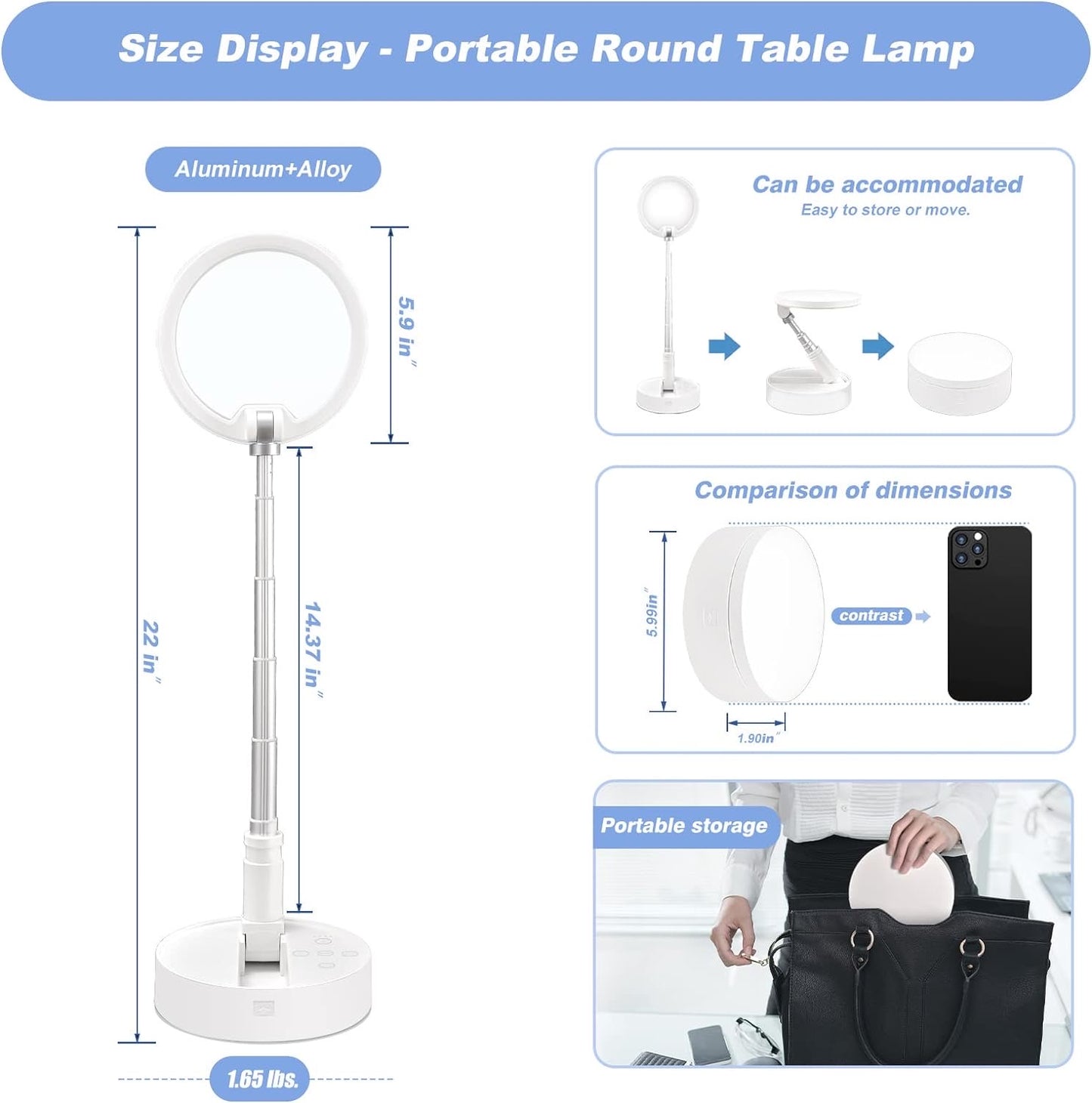 Foldable LED Tabel Lamp with phone stand