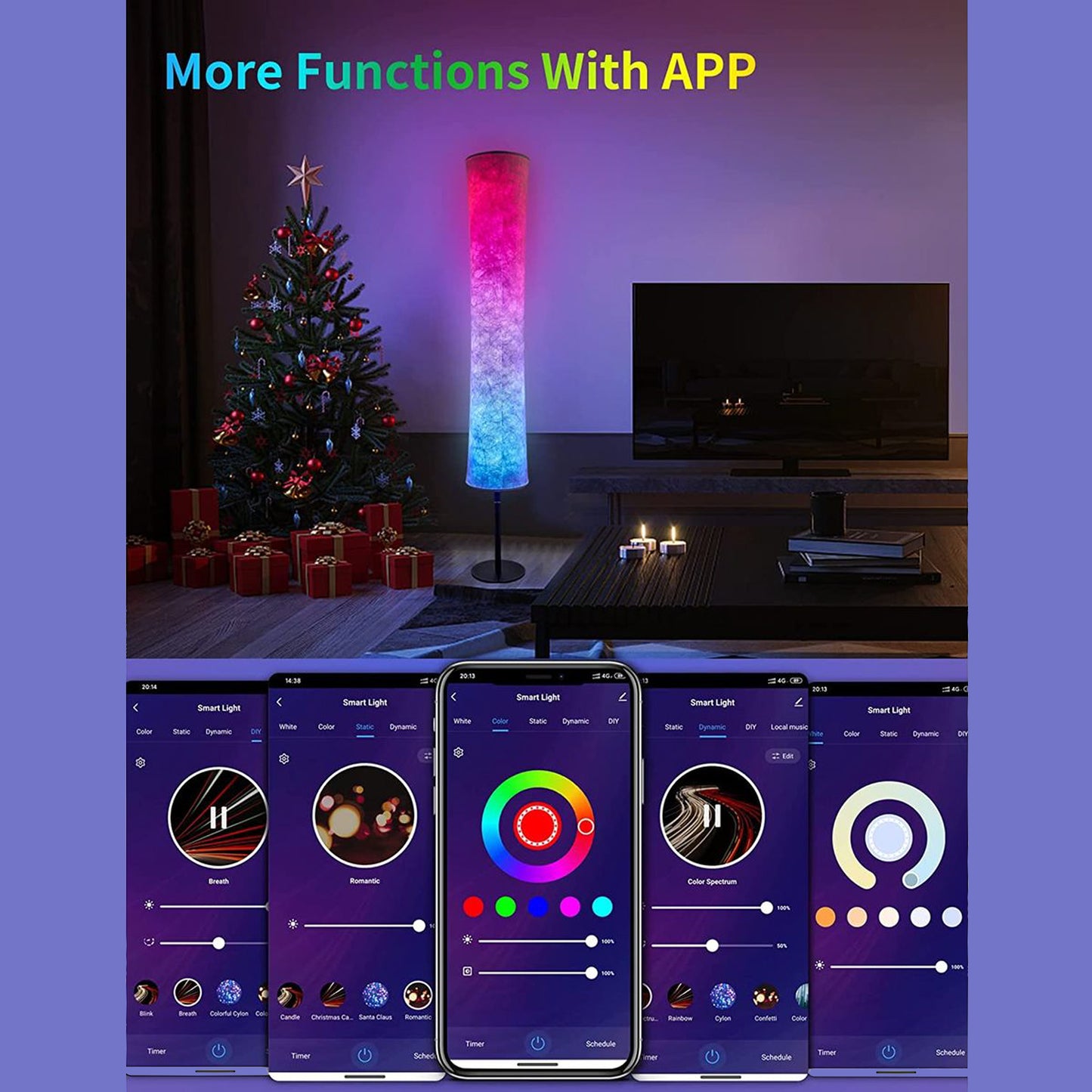 RGB Color-Changing LED Smart Lamp with Alexa Control (1- or 2-Pack)