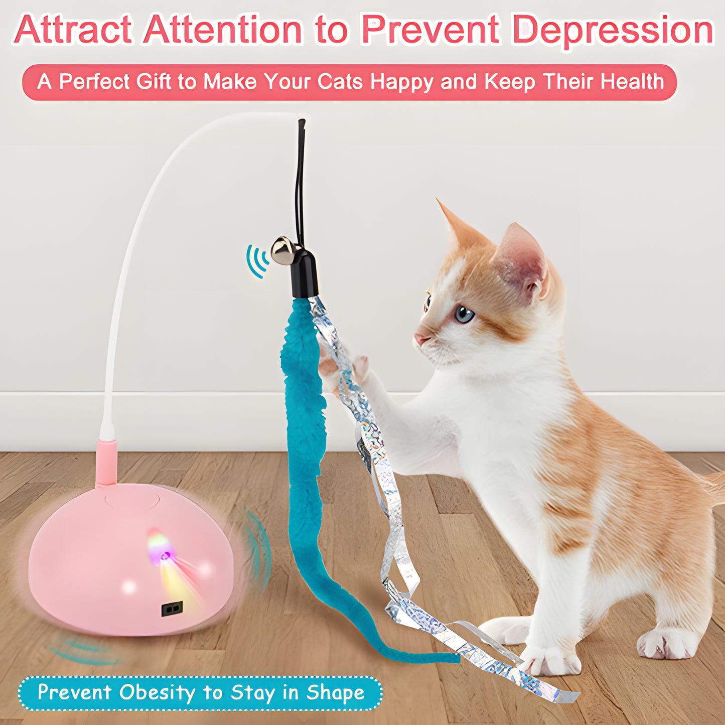 3-in-1 Interactive Cat Toy USB Rechargeable Power Teasing automatic rotation car