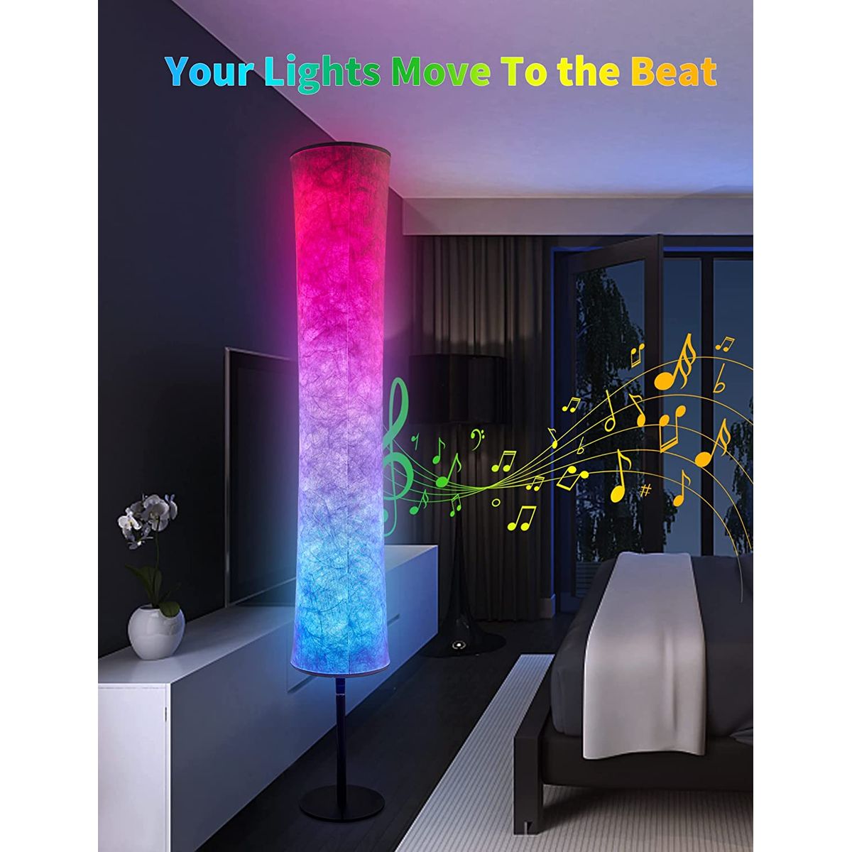 Alexa Google App Control DIY Mode Music Sync RGB Floor Lamp