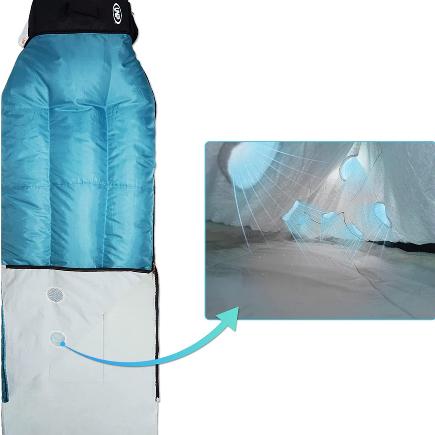 Sleeping Bag with Air Circulator Fan Ideal for Camping & Outdoor Adventures