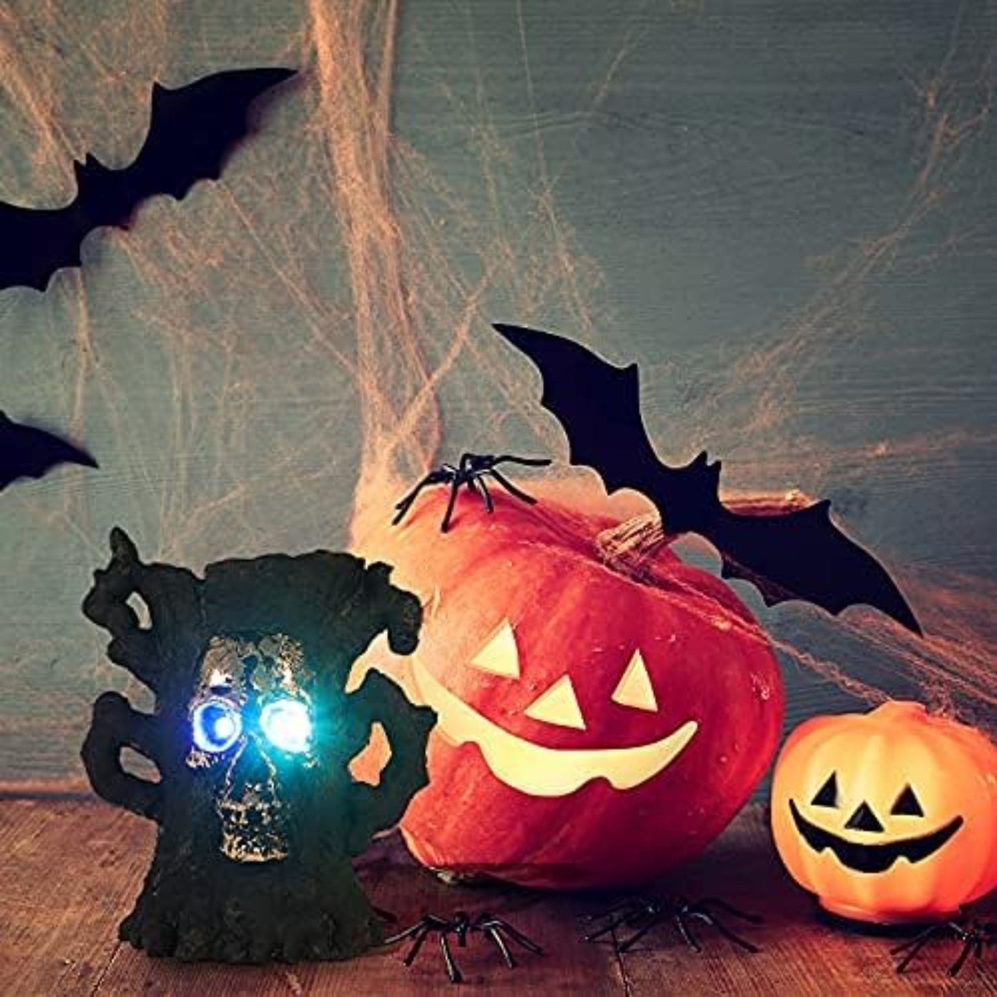 (A Pair) Halloween Withered Tree Decor Statue Light Night Light Outdoor