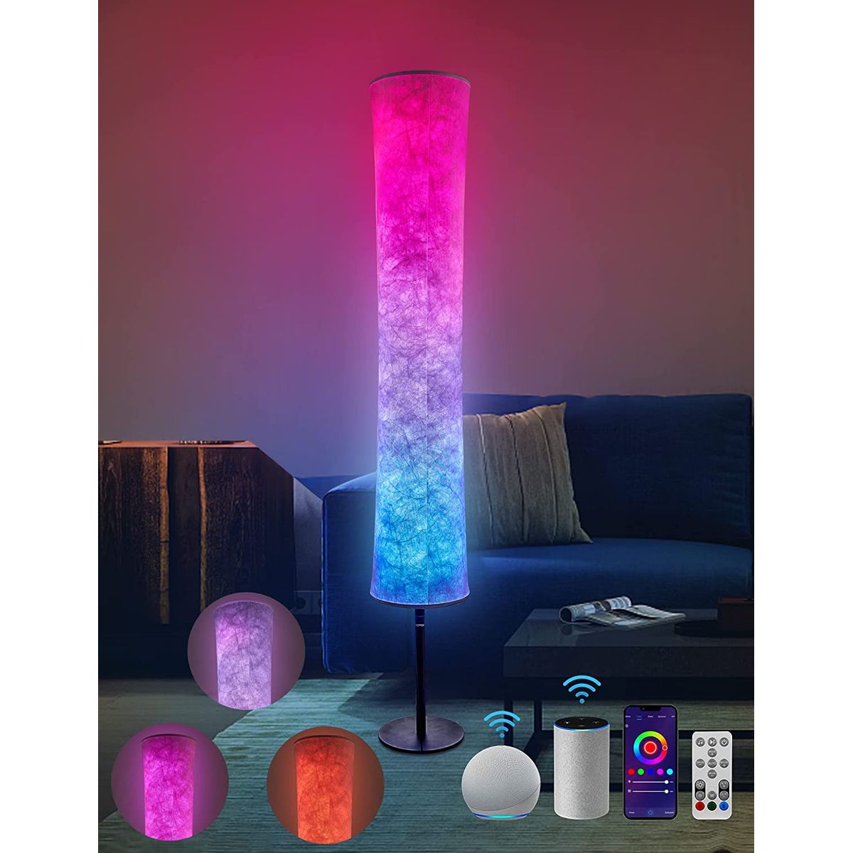 Alexa Google App Control DIY Mode Music Sync RGB Floor Lamp