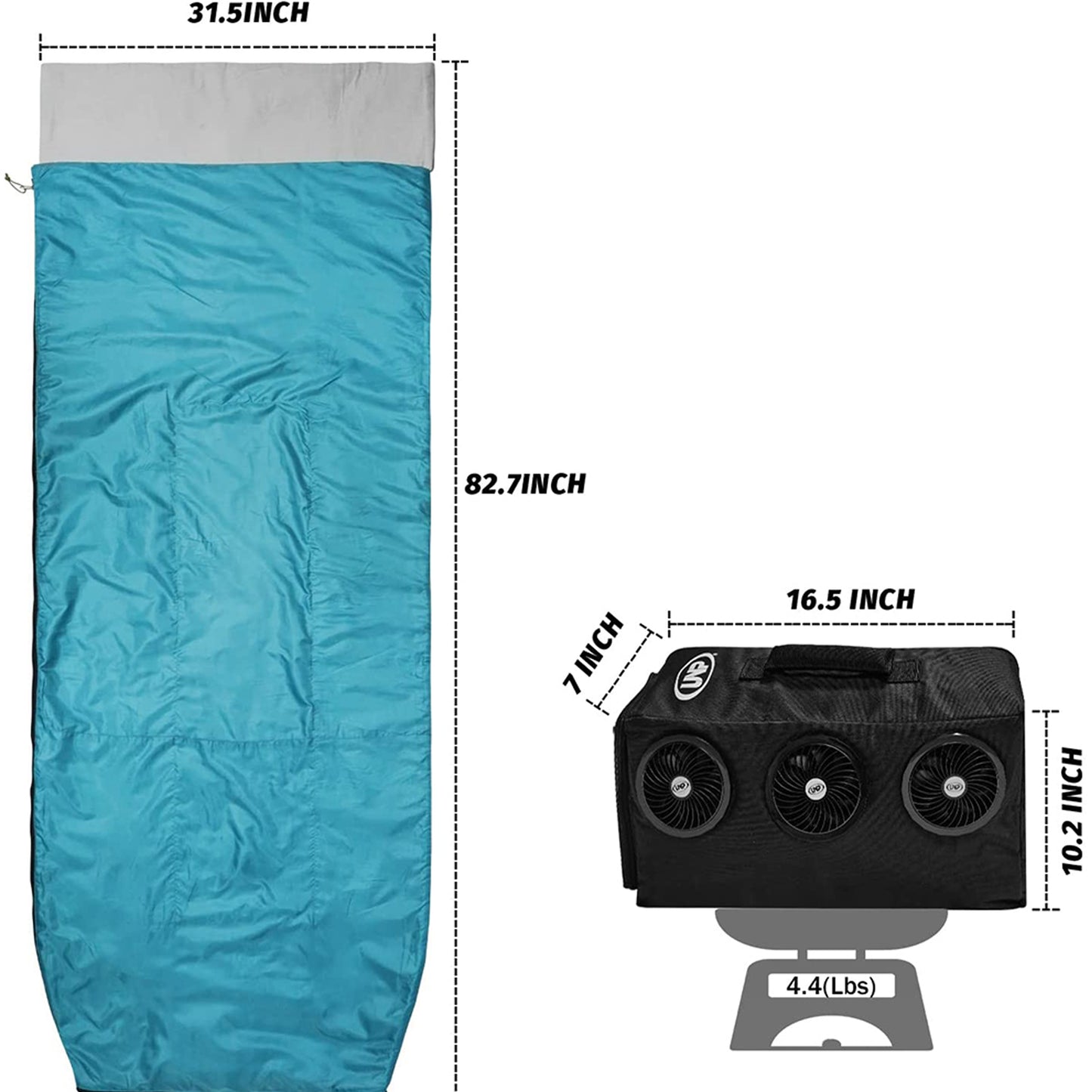 Sleeping Bag with Air Circulator Fan Ideal for Camping & Outdoor Adventures