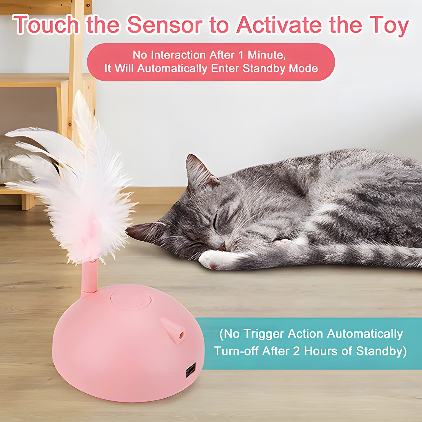 3-in-1 Interactive Cat Toy USB Rechargeable Power Teasing automatic rotation car