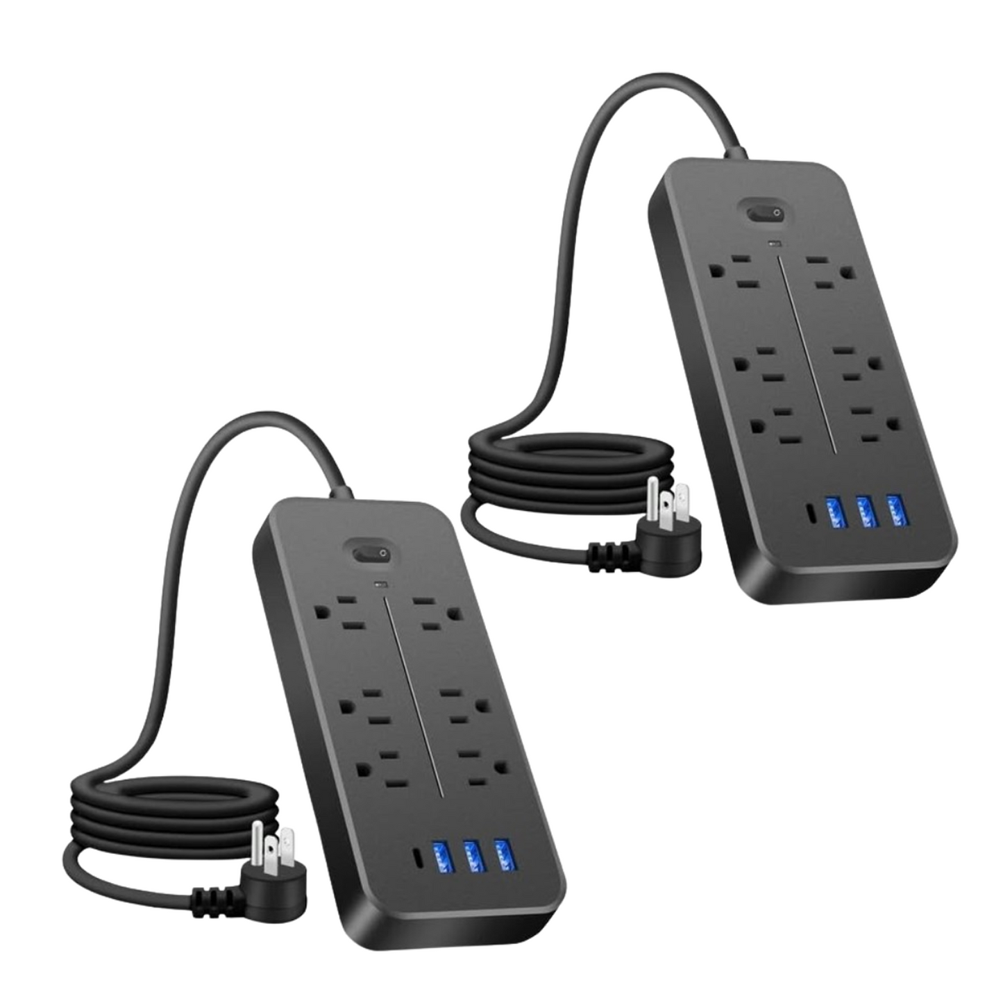 WOWMTN Power Strip Surge Protector Plug with 6 AC Outlets + 4 USB