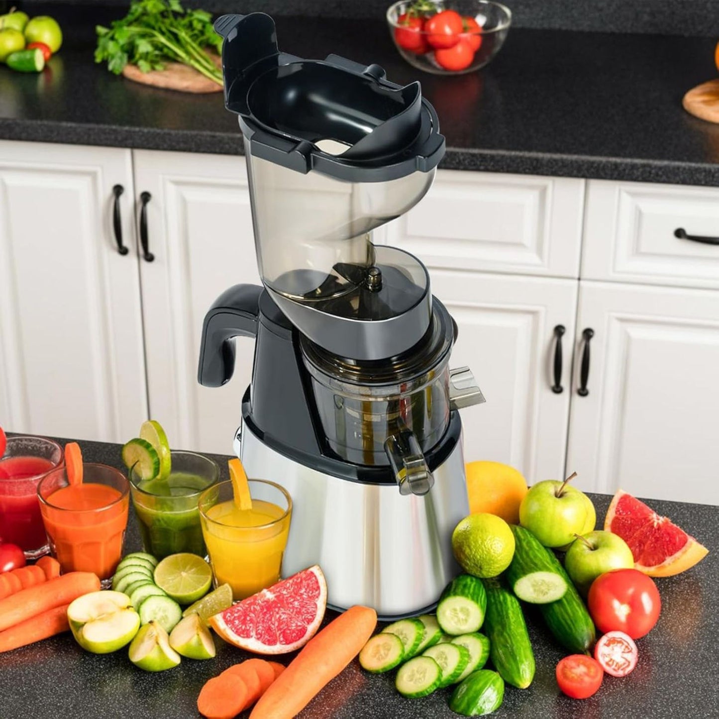 OverTwice® 300W Slow Masticating Cold Press Juicer with 5-Inch Chute