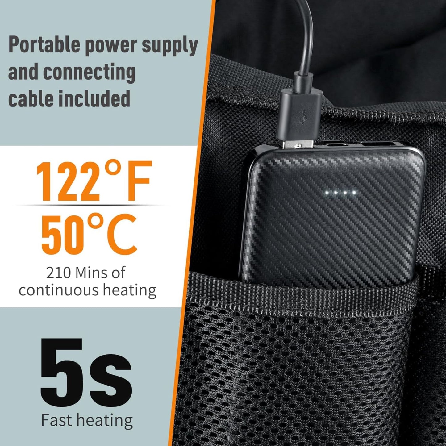 Oversized Heated Camping Chair with Battery Pack 3 Heat Levels Supports 500 lbs with Cup Holder