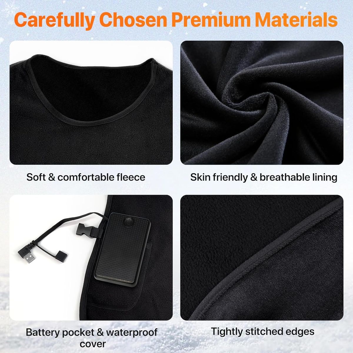 Fleece Heated Vest with 10,000mAh Battery Pack