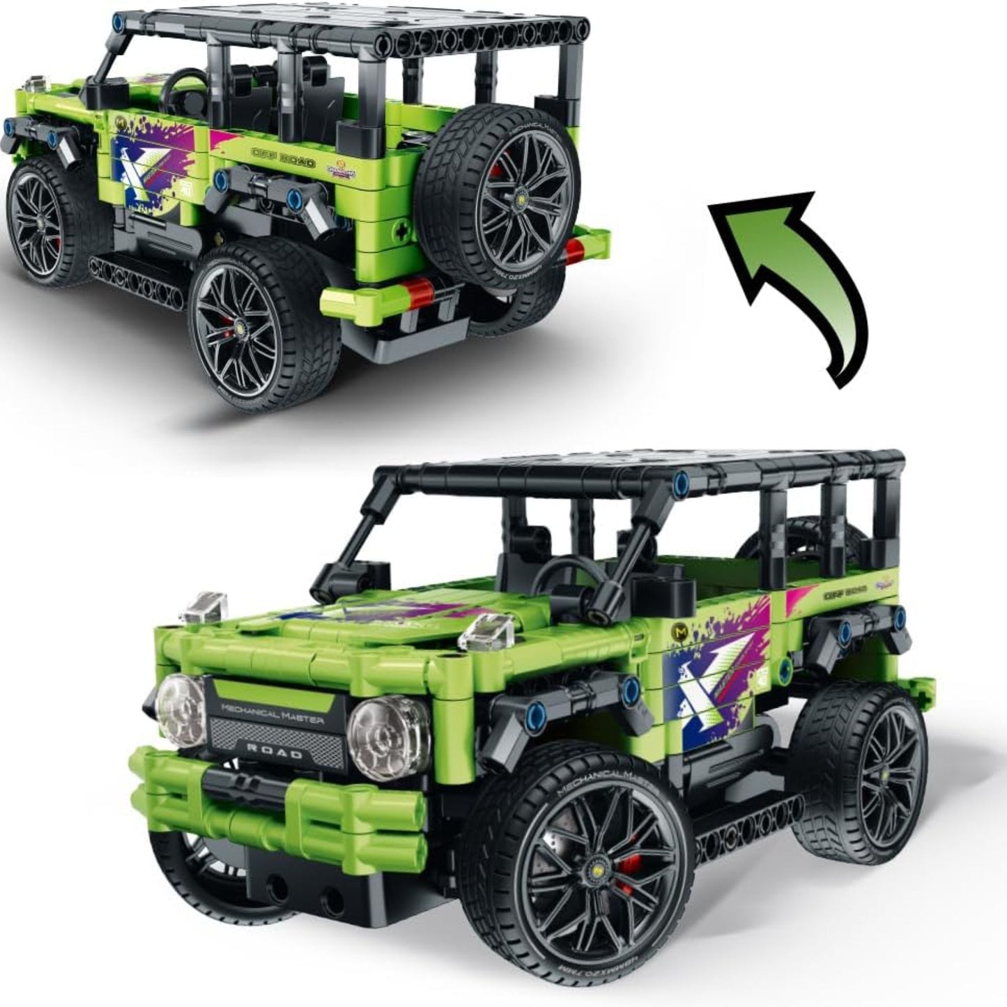 Remote Control Racing Blocks Jeep Programmable Building Kit with App for Creative Birthday Gift