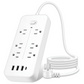 WOWMTN Power Strip Surge Protector Plug with 6 AC Outlets + 4 USB