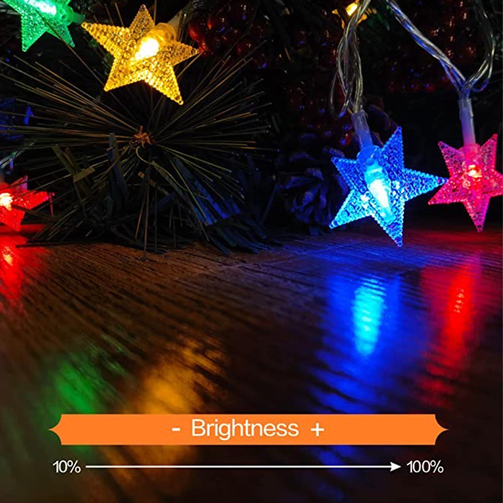 WOWMTN 33Ft Multicolor String Star Light Outdoor LED with Remote Battery Operated