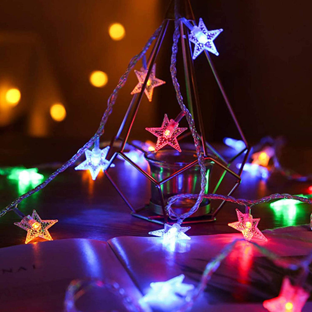 WOWMTN 33Ft Multicolor String Star Light Outdoor LED with Remote Battery Operated