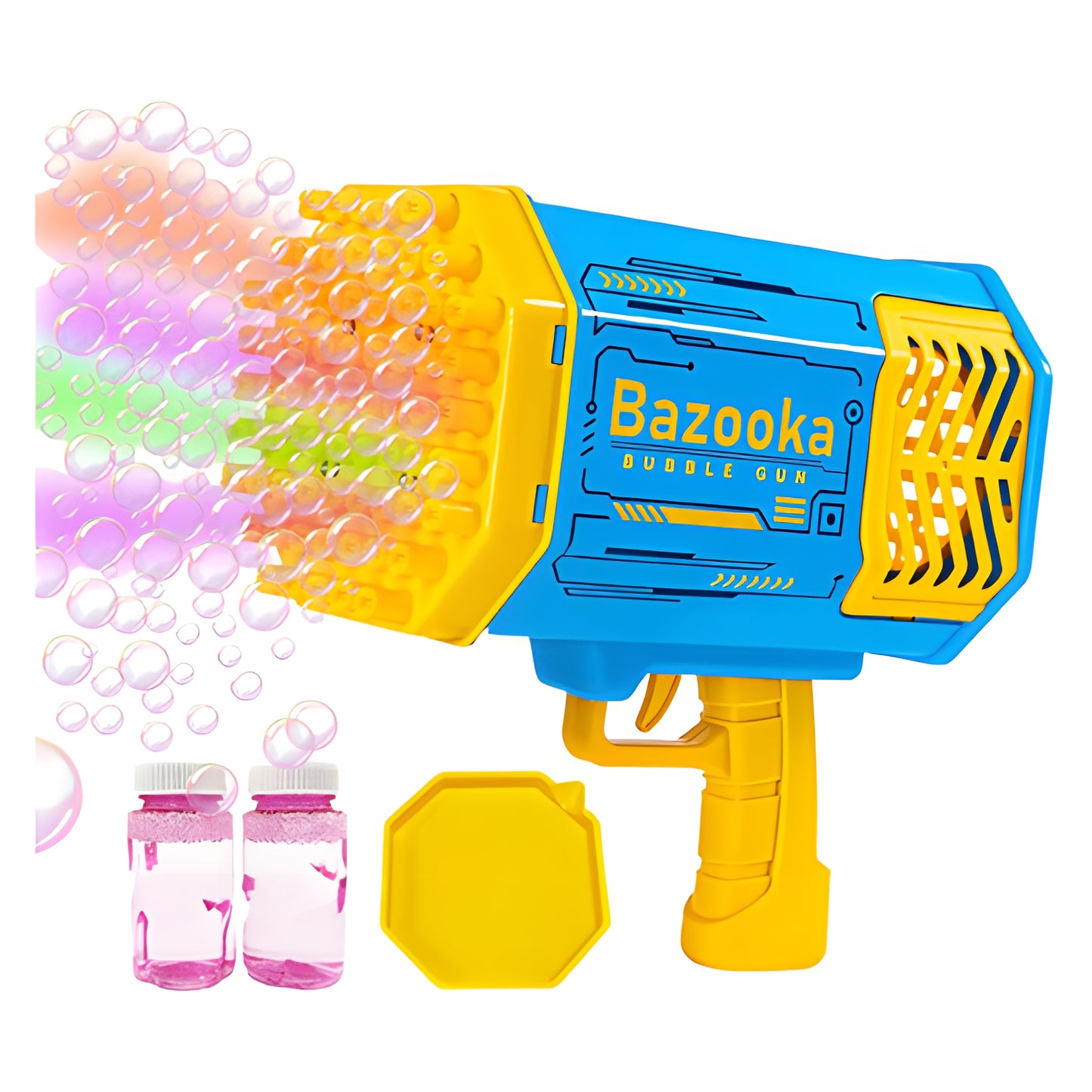 WOWMTN Bazooka Bubble Machine with Rechargeable Battery and Bubble Solution