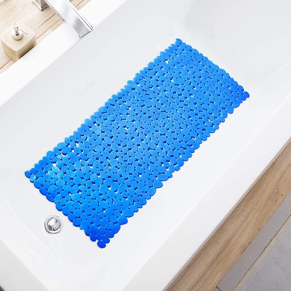 WOWMTN Bathtub Pebble 35x16 Machine Washable with Suction Cups Latex Free Safe Tub