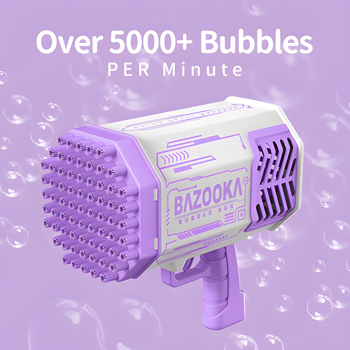 WOWMTN Bazooka Bubble Machine with Rechargeable Battery and Bubble Solution