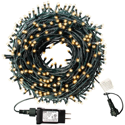 WOWMTN 105Ft Indoor/Outdoor Event String Lights with 8 Modes (2- to 4-Pack) Warm Yellow