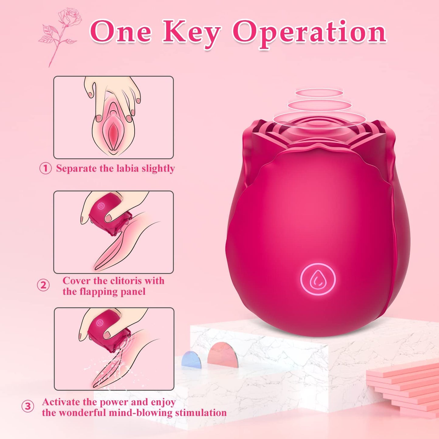 [2022 New Edition] WOWMTN Rose Toy for Women Pleasure Vibrator for Couples Sex