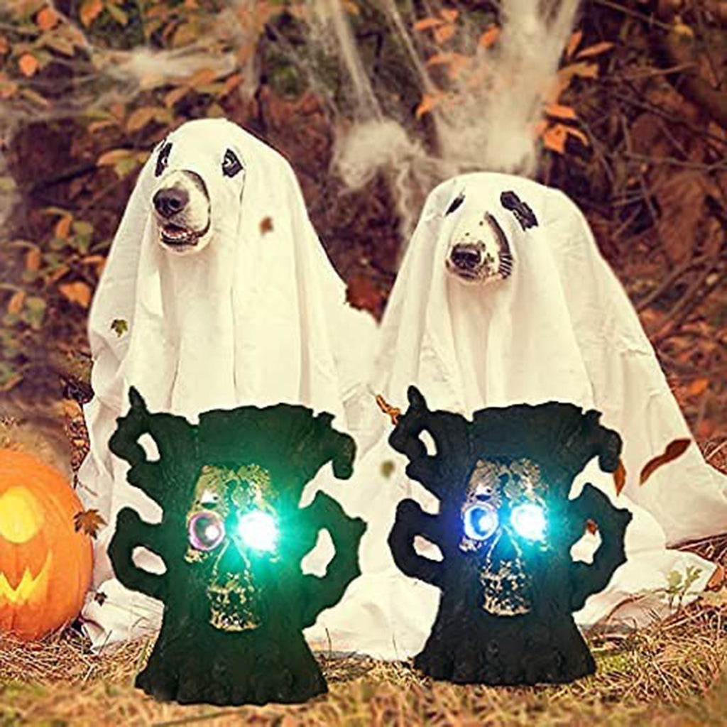 WOWMTN 2-Packs: Color Changing Haunted Tree Statues